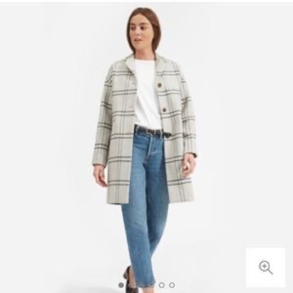 NWT Everlane Cocoon Coat Heather Gray Plaid